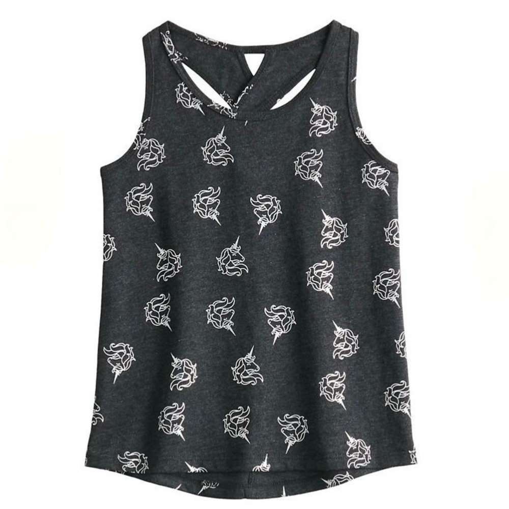 NWT Toddler Girl Jumping Beans Cross Back Tank Gray 12 Months